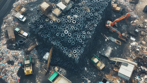 Tyres in landfill.