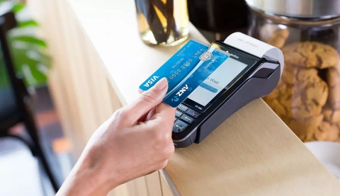 NZ credit card in use on paywave machine