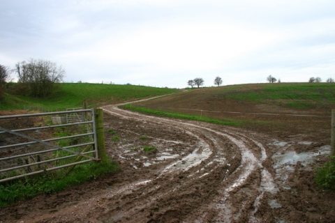 Muddy farm track