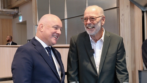 Prime Minister Christopher Luxon and Auckland Mayor Wayne Brown. 