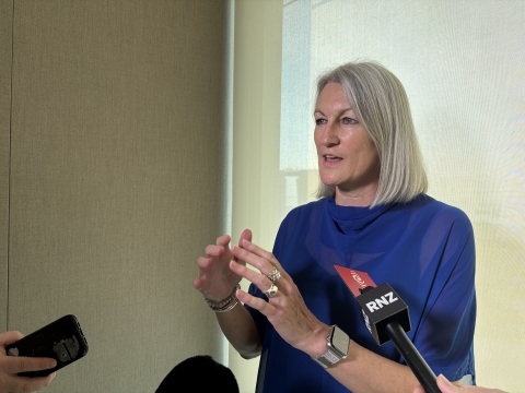 ANZ's Antonia Watson speaks at ANZ Singapore. 