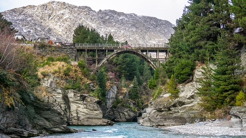 Edith Cavell bridge over the Shotover River, Otago