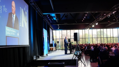 National Party leader Christopher Luxon speaks at the annual National Party conference.