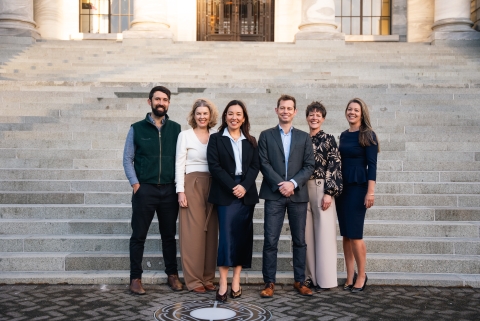 Opportunity Party's top six candidates. Supplied.