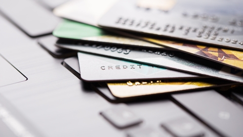 credit card stack