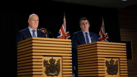 Prime Minister Christopher Luxon and Transport Minister Chris Bishop.